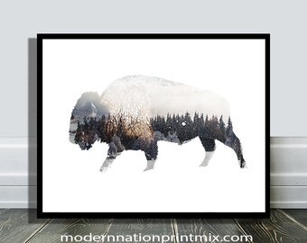 Bison Print, Bison Digital Prints, Bison Photography, Bison Photo Print, Printable Bison, Bison Wall Art Print, Bison Poster Print