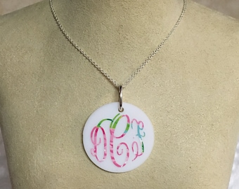 Lilly Pulitzer Vinyl Monogram Necklace - Personalized Necklace - First Impressions - Crown Jewel
