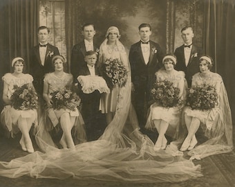 ANTIQUE WeDDinG Photo DOWNLOAD Wedding Party - Instant DIGITAL Vintage PHotograph - Junk Journal Altered Art Card Making Scrapbooking no880