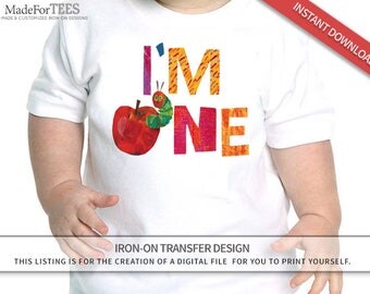 Very Hungry Caterpillar Iron On Shirt // First Birthday Costume// INSTANT DOWNLOAD
