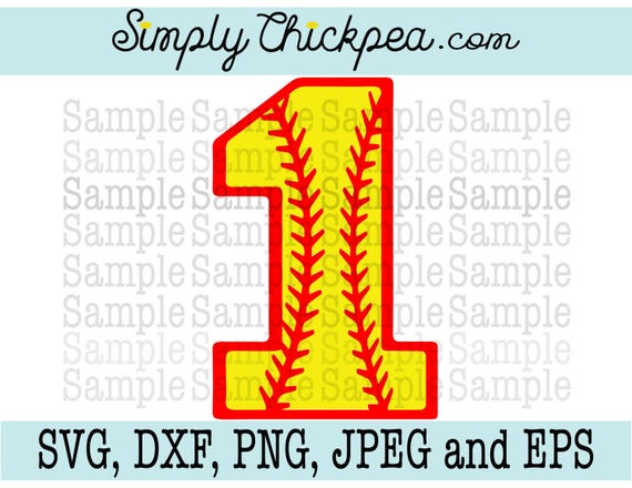 SVG, DXF, PNG, cutting file, Eps, Jpeg - Softball Varsity Number One ...