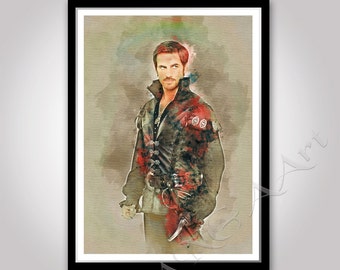 Hook Captain Hook Once Upon a Time Hook print Instant Download Hook poster Captain Killian Jones Colin O'Donoghue Teen room poster