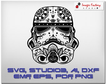 Download Star Wars Storm Trooper Sugar Skull Design SVG EPS DXF ...