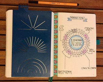 Giornale di registrazione di a5 Planner stencil - Tracking cerchio - livello 10 vita - Tracking mese - riutilizzabile - proiettile / happy planner / modello