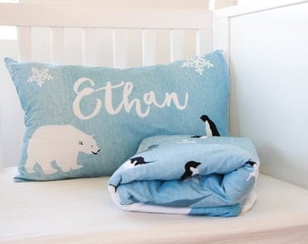 Personalized Bedding - Baby Gift - Crib Bedding Set - Polar Bear - Boys Comforter - Toddler Comforter - Twin Comforter - bedding