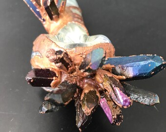 Crystal Electroforming Art • Tobacco Pipe • Unique Crystal Forming Glass • Showpiece
