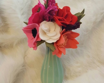 Felt flower bouquet, pink flowers, flower arrangement, wedding bouquet, felt flower bouquet, bridal bouquet