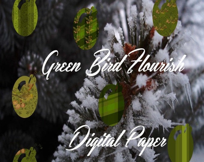 HUGE SALE EVENT 7 digital paper, green digital paper, bird digital paper, flourish digital paper, digital paper, summer digital paper, fa...