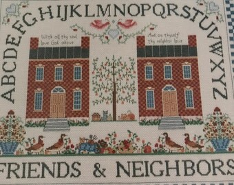 25%CrossStitchPatterns Vintage Kept in Stitches Friends and Neighbors counted cross stitch pattern