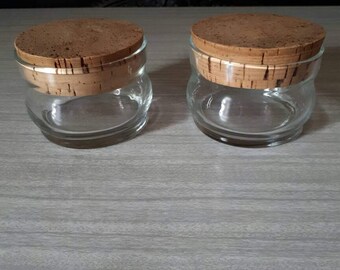 Vintage Glass Jars with Cork Stoppers