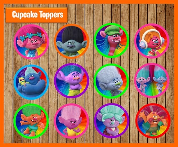 Trolls Toppers instant download Printable Trolls party