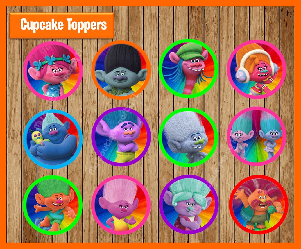 Trolls Toppers instant download Printable Trolls party