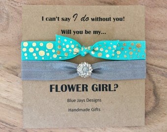 Will You Be My Flower Girl, I Cant Say I Do Without You, Bridesmaid Gift, Hair Ties, Hair Accessories, Ask Flower Girl, Proposal Gift