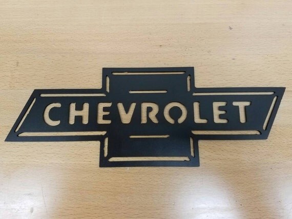 Chevrolet Bowtie Emblem Logo Metal Wall Art Plasma Cut Decor