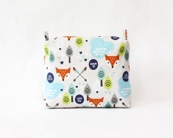 Fox clouds pouch-M, travel pouch, cosmetic bag, makeup bag