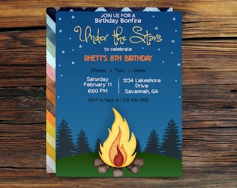 Bonfire Birthday Invitation