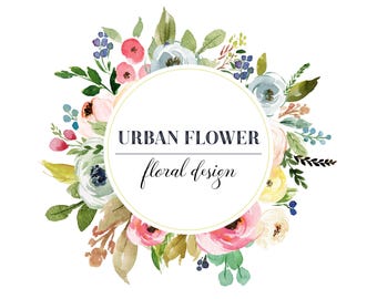 Floral Logo Premade Logo Flowers Floral Frame Logo Square