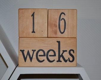 Wooden pregnancy Calendar,Baby Age Blocks,Week Month Year Grade Milestone Blocks,baby block,wooden baby block,age blocks,pregnancy blocks