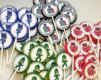 PJ Masks Cupcake Toppers / PJ Masks Cake Topper