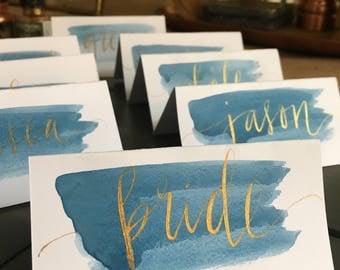 Handwritten Font, Watercolor Place cards, Calligraphy Place cards, Wedding Place cards, Wedding Reception Decor, Custom Calligraphy