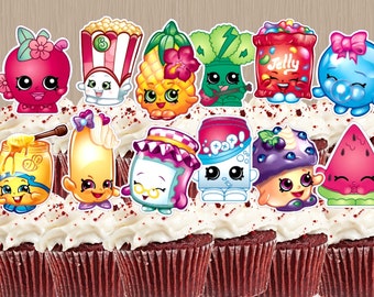 Instant Download Shopkins Cupcake Toppers - Shopkins Cupcakes - Digital Print - Shopkins Cake Toppers - You Print - Shopkins Party