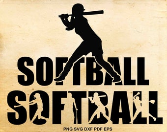 Softball svg files, Softball silhouette clipart, Baseball svg, Shirt design, Iron on designs, Cut files for Cricut, Files for Silhouette