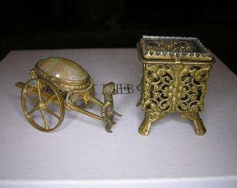 2 Miniature Dollhouse trinket box