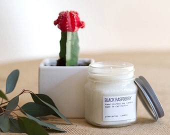 Black Raspberry Soy Candle in Mason Jar, Scented Soy Candles, Soy Candles Handmade, Mason Jar Candles, Vegan