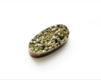 Simbircite with silver Pyrite Cabochons 28х14х7 mm