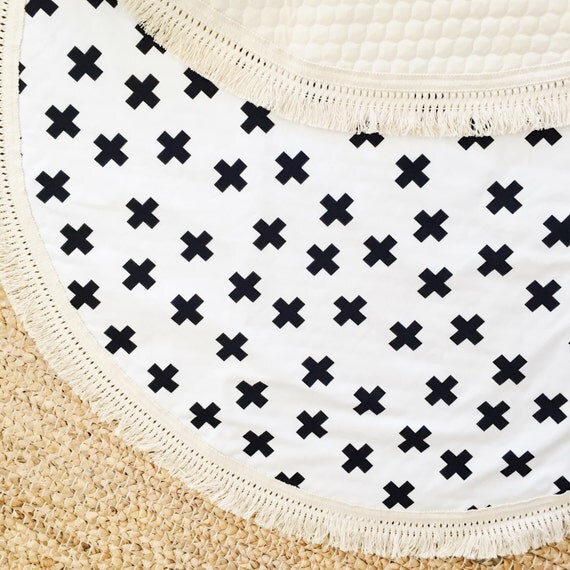 Items similar to Boho Cotton Round Baby Play Mat; Rug; Picnic Rug