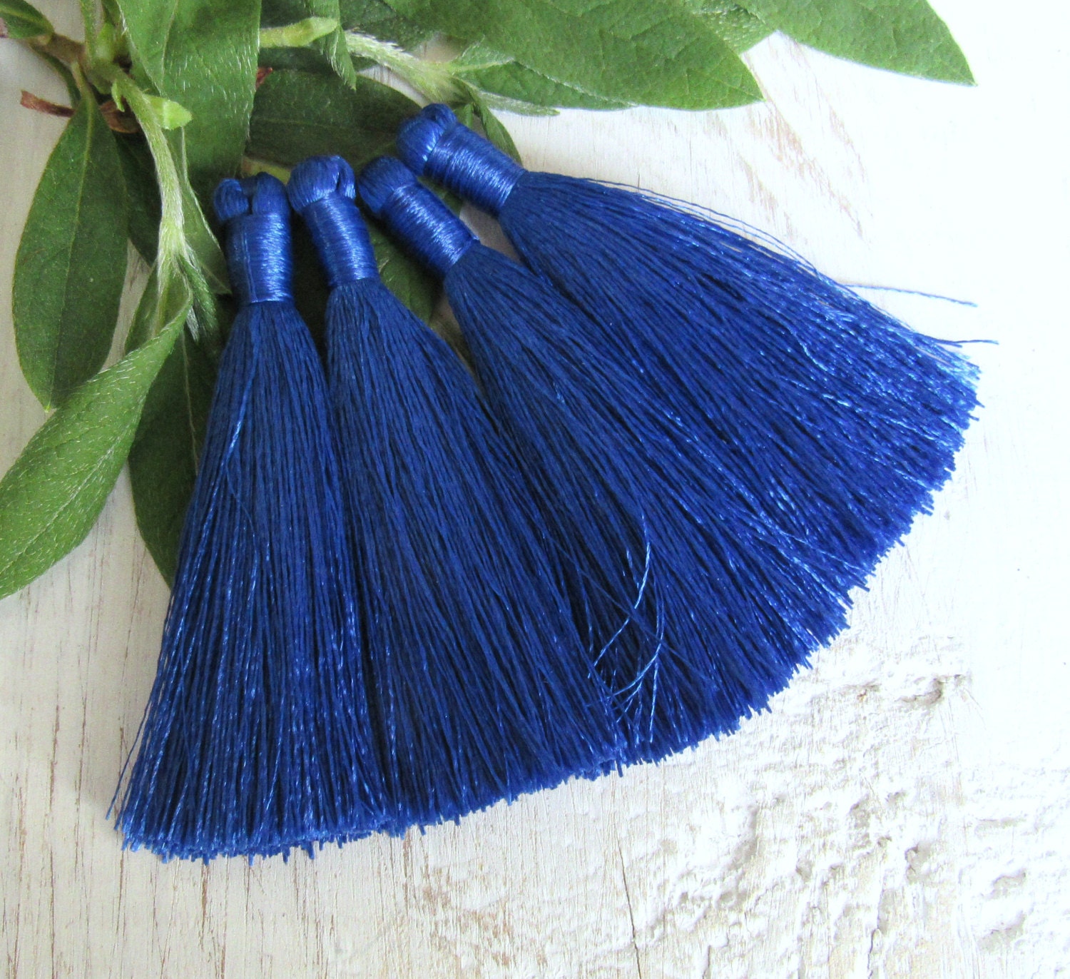 Royal blue silky tassel, high quality tassel, blue tassel, Mala
