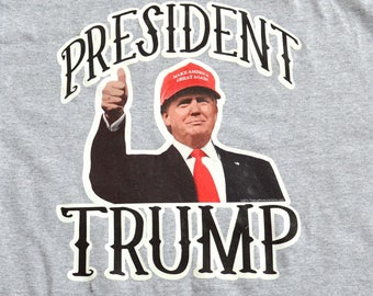 Donald Trump Shirt Pro Trump Shirt President Thumbs Up Funny Red Make America Great Again Hat and Tie Image Gift Unisex Mens Tee Shirt