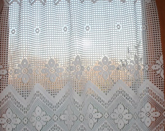 Rideau En Dentelle Florale Blanche épaisse - Vendu Au Mètre (100cm De Large) - Pour Fenêtre, Style Vintage