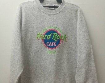 Embroidered HARD ROCK CAFE Sweatshirt Medium Size