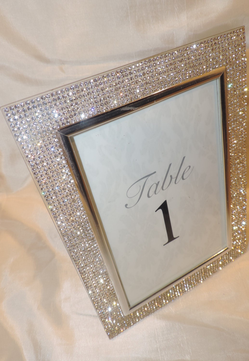 4 by 6 Rhinestone Picture Frame Wedding Table Number Frame