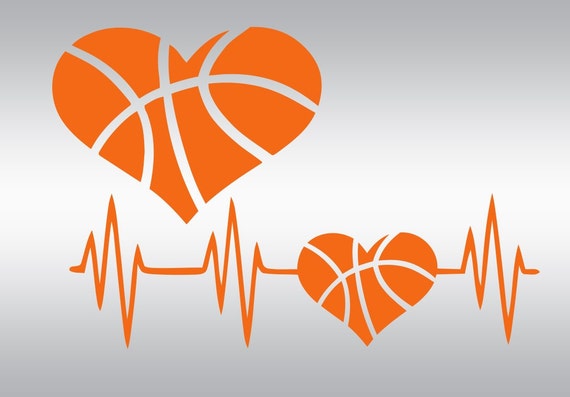 Download Heart basketball heartbeat SVG Clipart Cut Files Silhouette