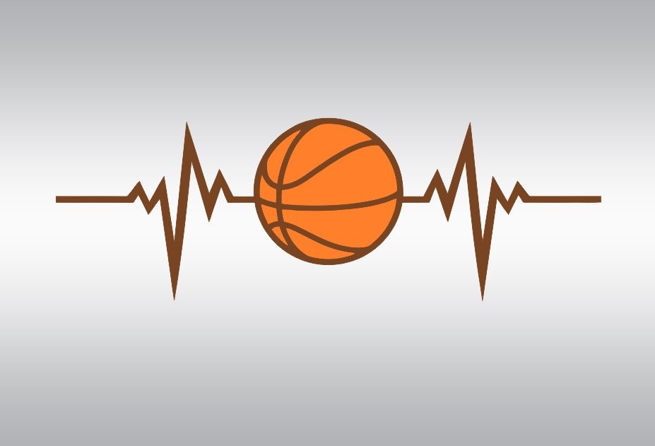 Heartbeat Basketball SVG Clipart Cut Files Silhouette Cameo
