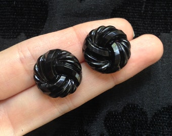2 antique vintage glass buttons c1920s