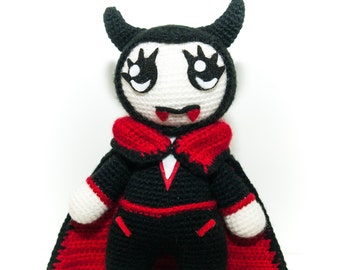 Crochet pattern, Crochet pattern Vampire Kawaii, tutorial PDF crochet amigurumi doll pattern, amigurumi monster, cute monster, cute vampire