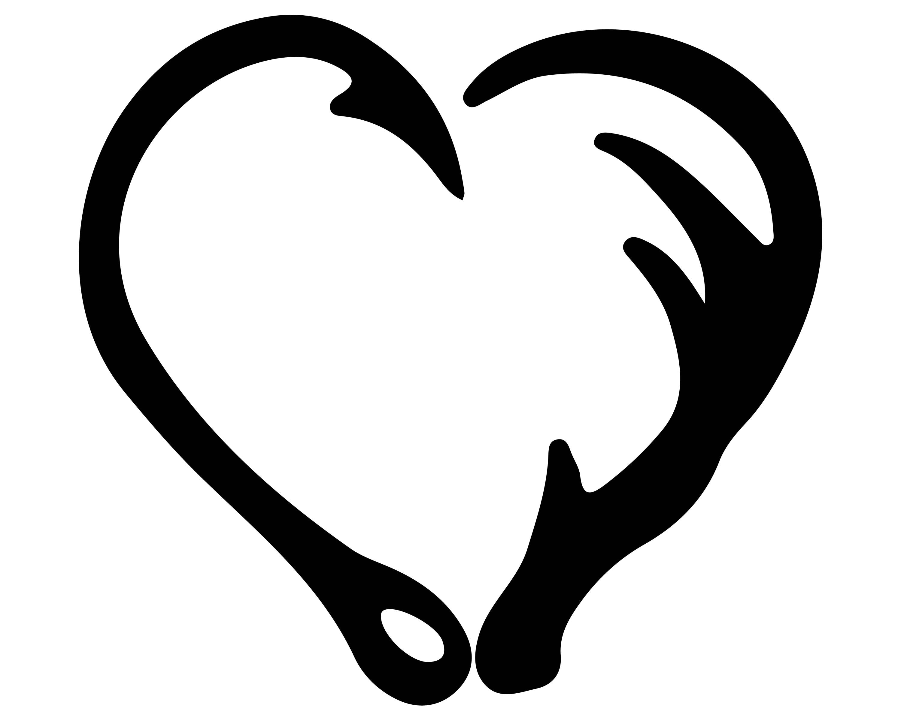 Download Fish Hook and Antler Heart Silhouette Clipart PNG and SVG