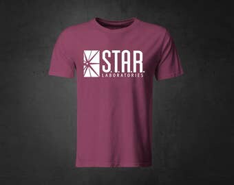 Star Labs Maroon, White Unisex T-shirt - STAR Laboratories - Flash The TV Series - S.T.A.R. Labs - Free UK Delivery!
