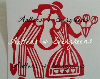 5"x5" Valentines Day Butterprint Pyrex Decal