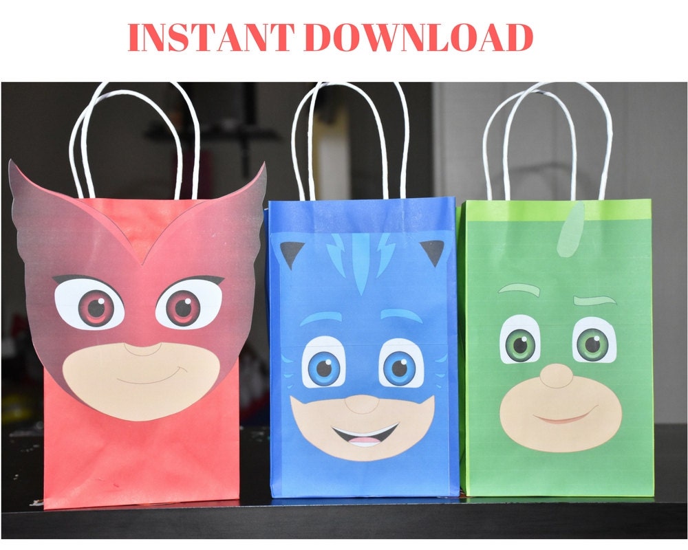 Print Pj Masks Favor Bag Pj Masks Treat Bag Pj Masks Loot