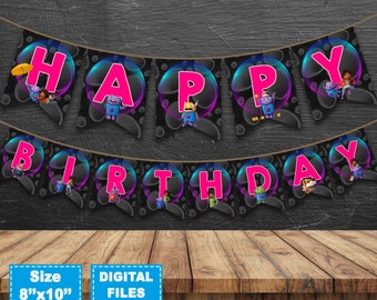Home movie banner, dreamworks home movie birthday banner, home movie birthday party, home movie instant download, home movie party supplies.