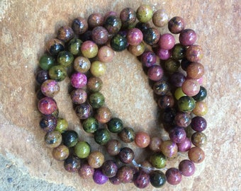 15.5" Natural Red Turtle Jasper Stone Beads