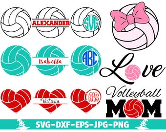 Volleyball SVG Cut Files Volleyball svg love Volleyball Monogram Frames Volleyball Mom Design cut files for Silhouette cut files for Cricut