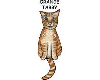 orange tabby cat clock