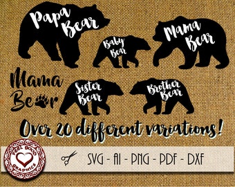 mama bear SVG, tribe SVG, mama bear cut out, mama bear decal, mama bear t-shirt, mama bear digital download, mama bear Cricut, silhouette
