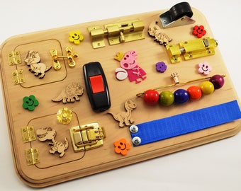 Sensory board, Busy board for toddler, Mini activity board, Travel busy board, Montessori for girls, Toy for autism, Gift 1st, Baby gifts
