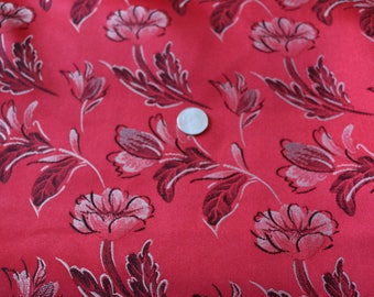 16 Vintage red print Satin...SO many possibilities